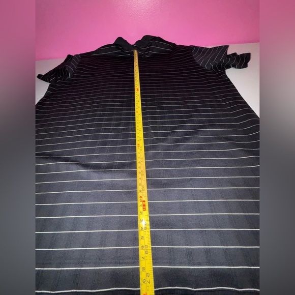 Nike Men's Black and Gray Striped Polo Shirt Tiger Woods Collection - Picture 9 of 10